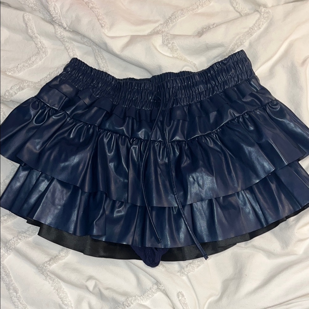 Navy Blue Ruffled Skirt